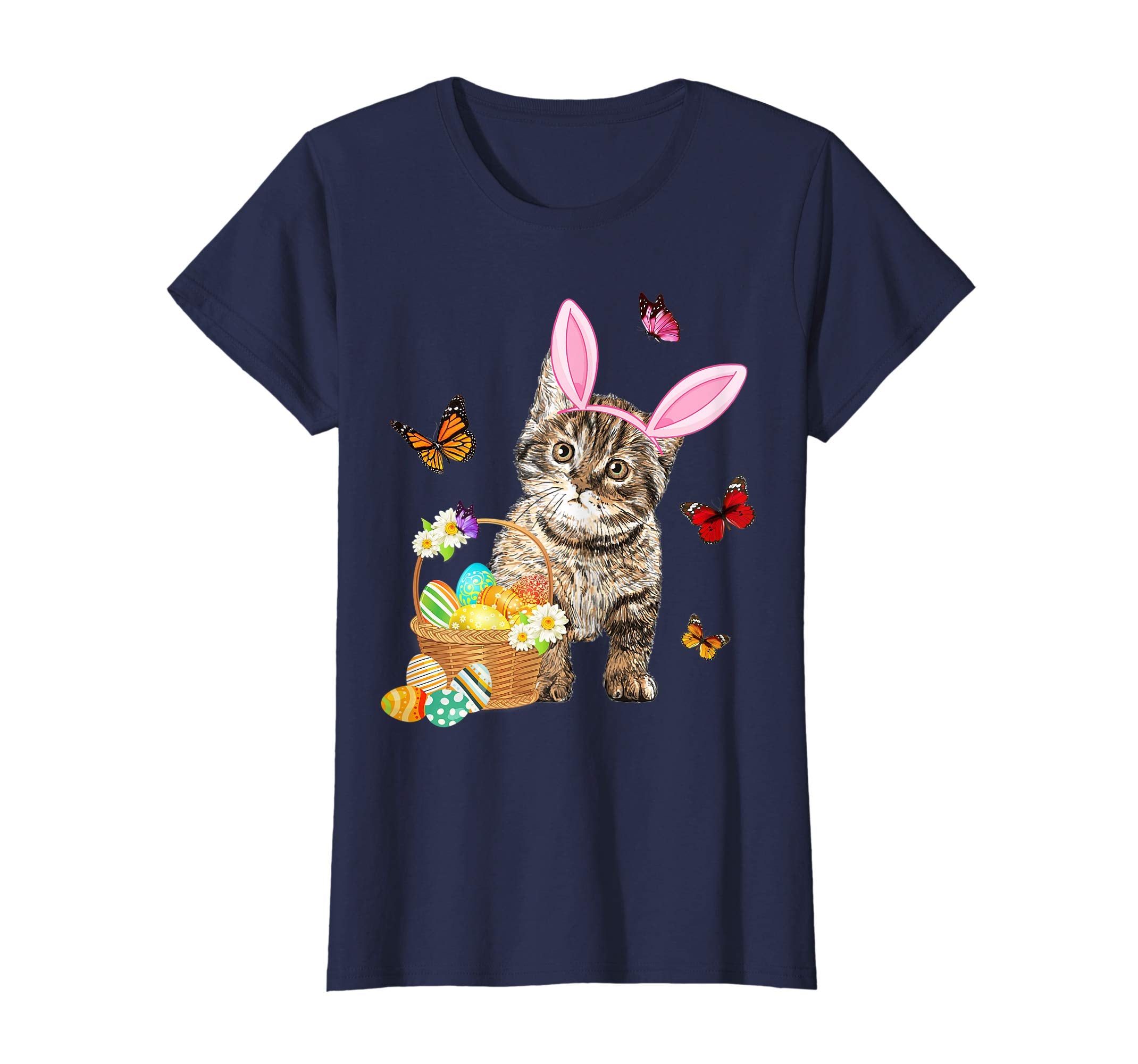 Cat Bunny Hat Rabbit Easter Eggs Shirt Happy Ea