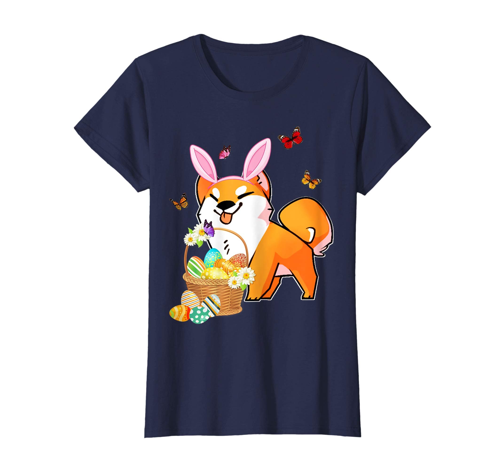 Akita Bunny Hat Rabbit Easter Eggs Shirt Happy Ea