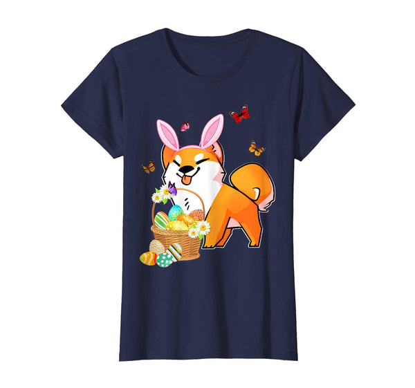 Akita Bunny Hat Rabbit Easter Eggs Shirt Happy Ea