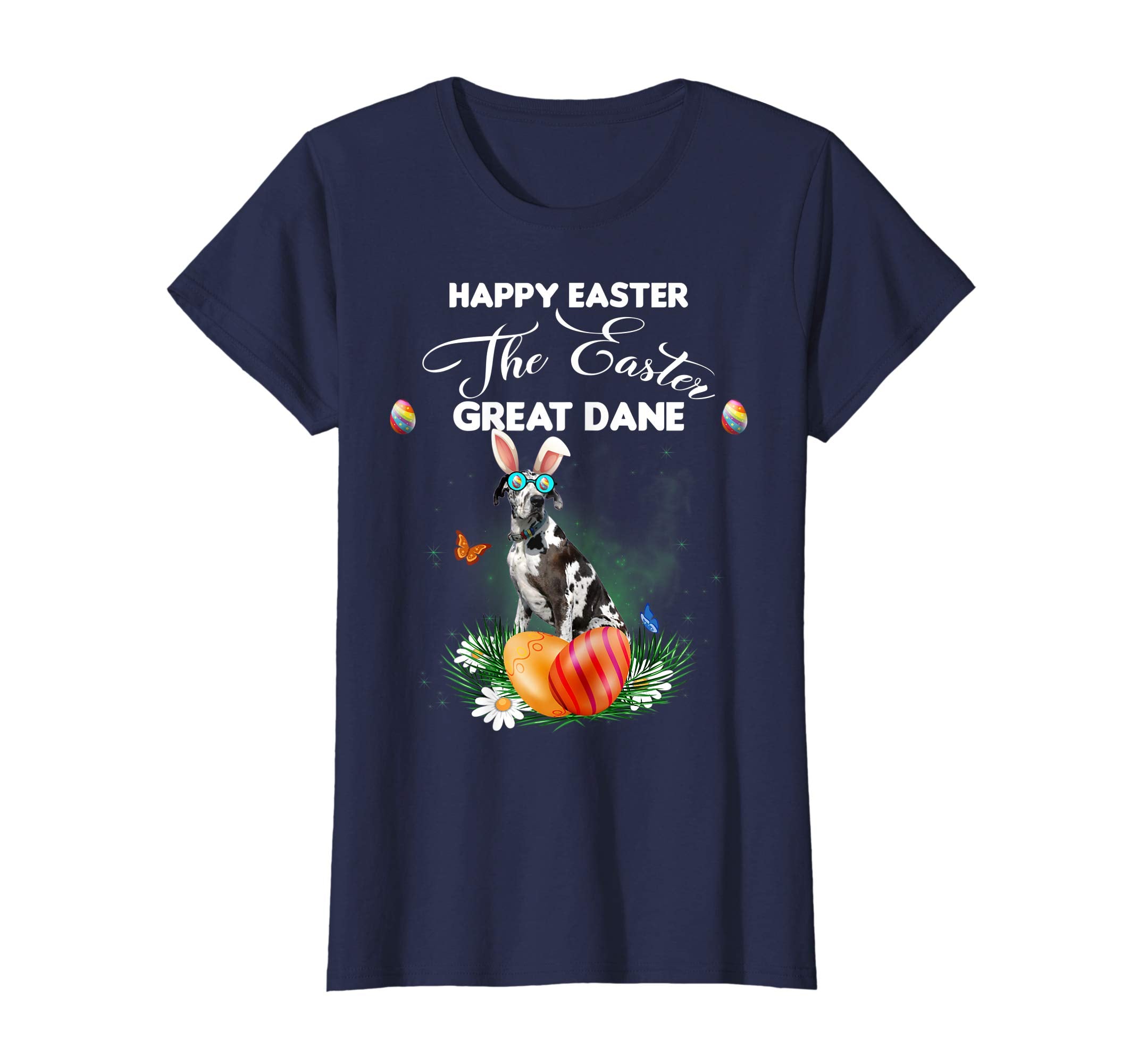 Great Dane Dog Sunglass Bunny Happy Easter Day Tshirt