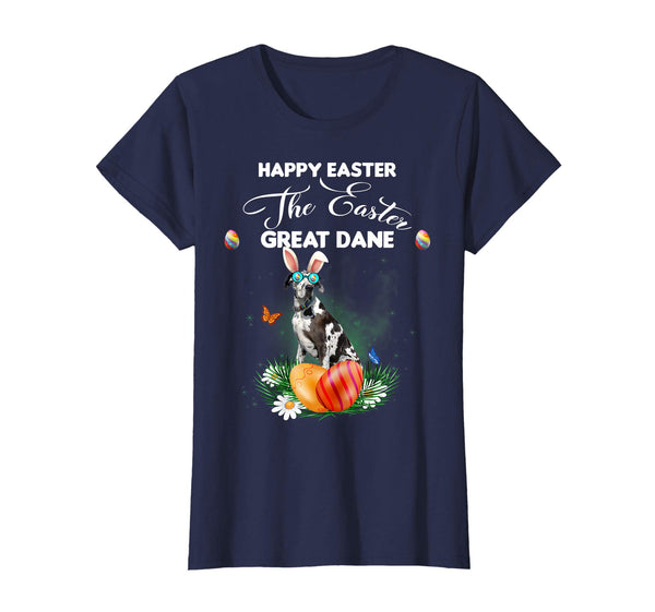 Great Dane Dog Sunglass Bunny Happy Easter Day Tshirt