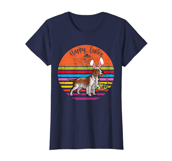 Cute Springer Spaniel Dog With Bunny Hat Easter Eggs T Shirt