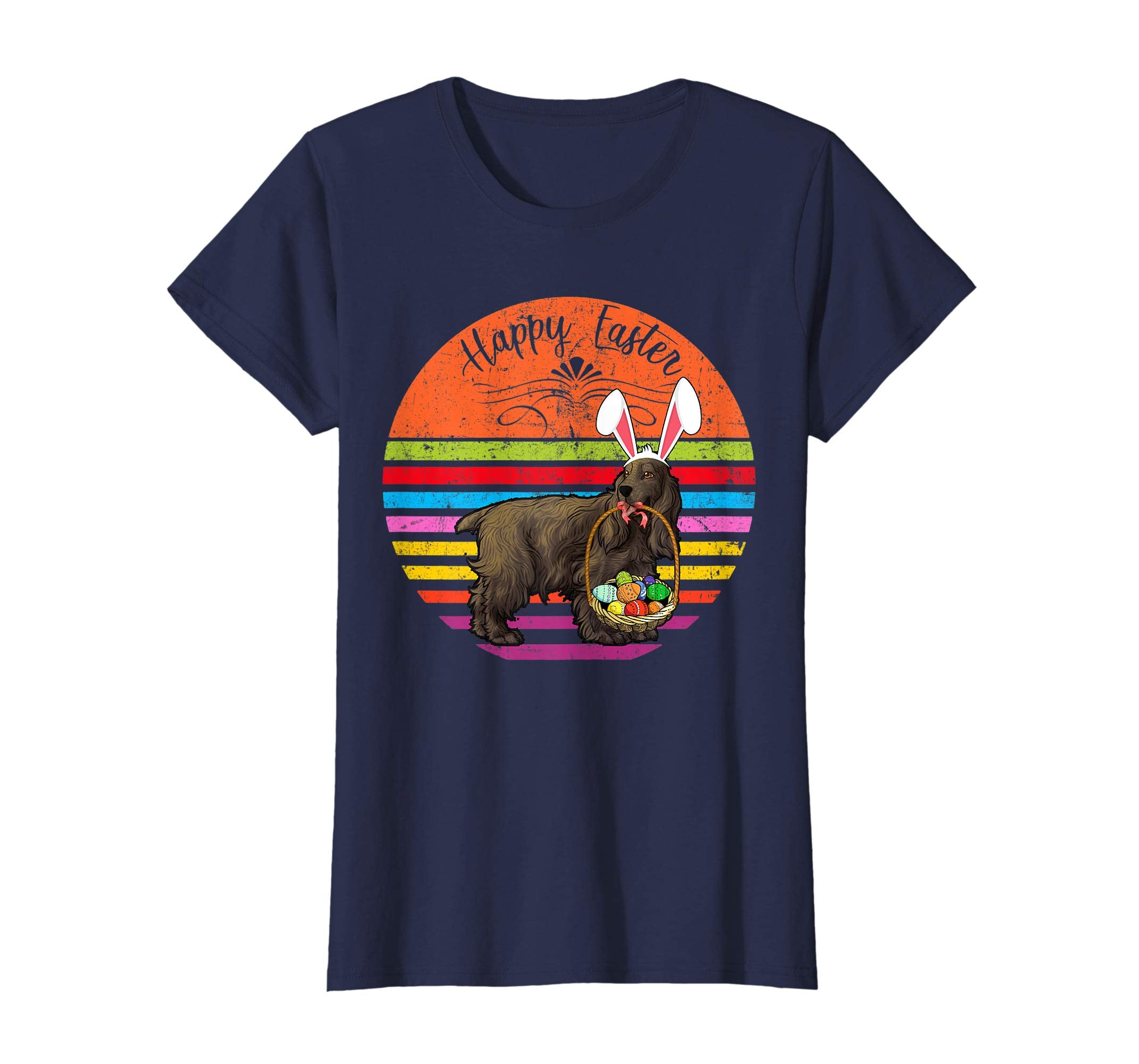Vintage English Cocker Spaniel Dog Easter Eggs Basket Shirt