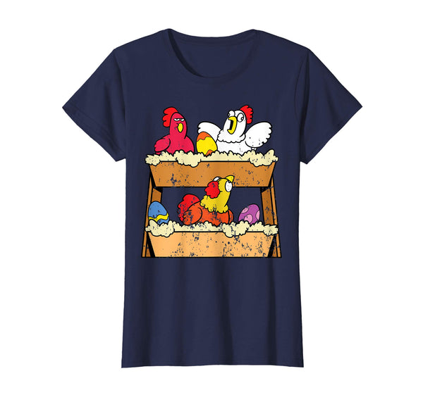 Retro Vintage Grunge Funny Easter Egg Chicken Nest T-Shirt