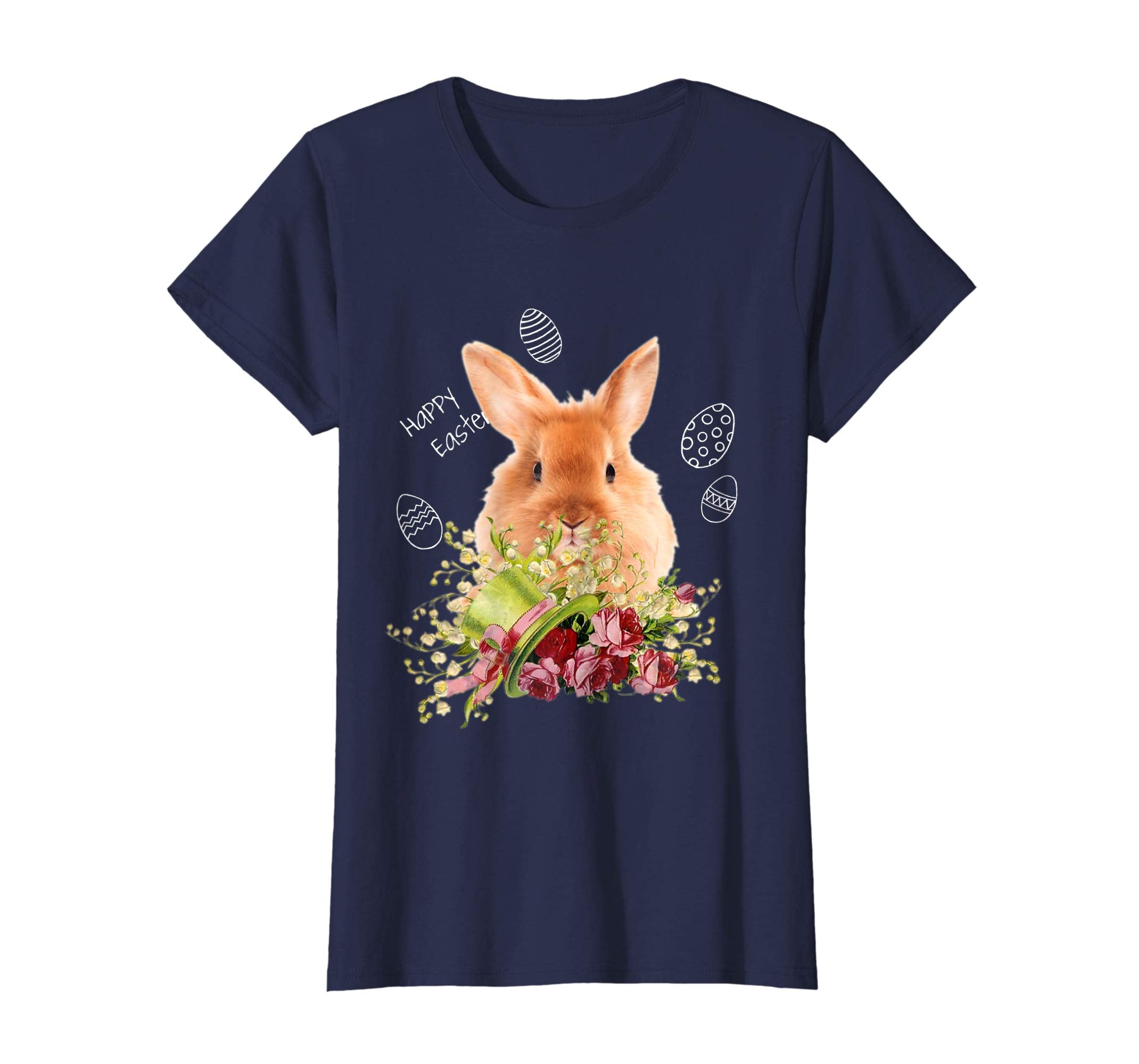 Easter Real Bunny And Flowers Graphic T-Shirt