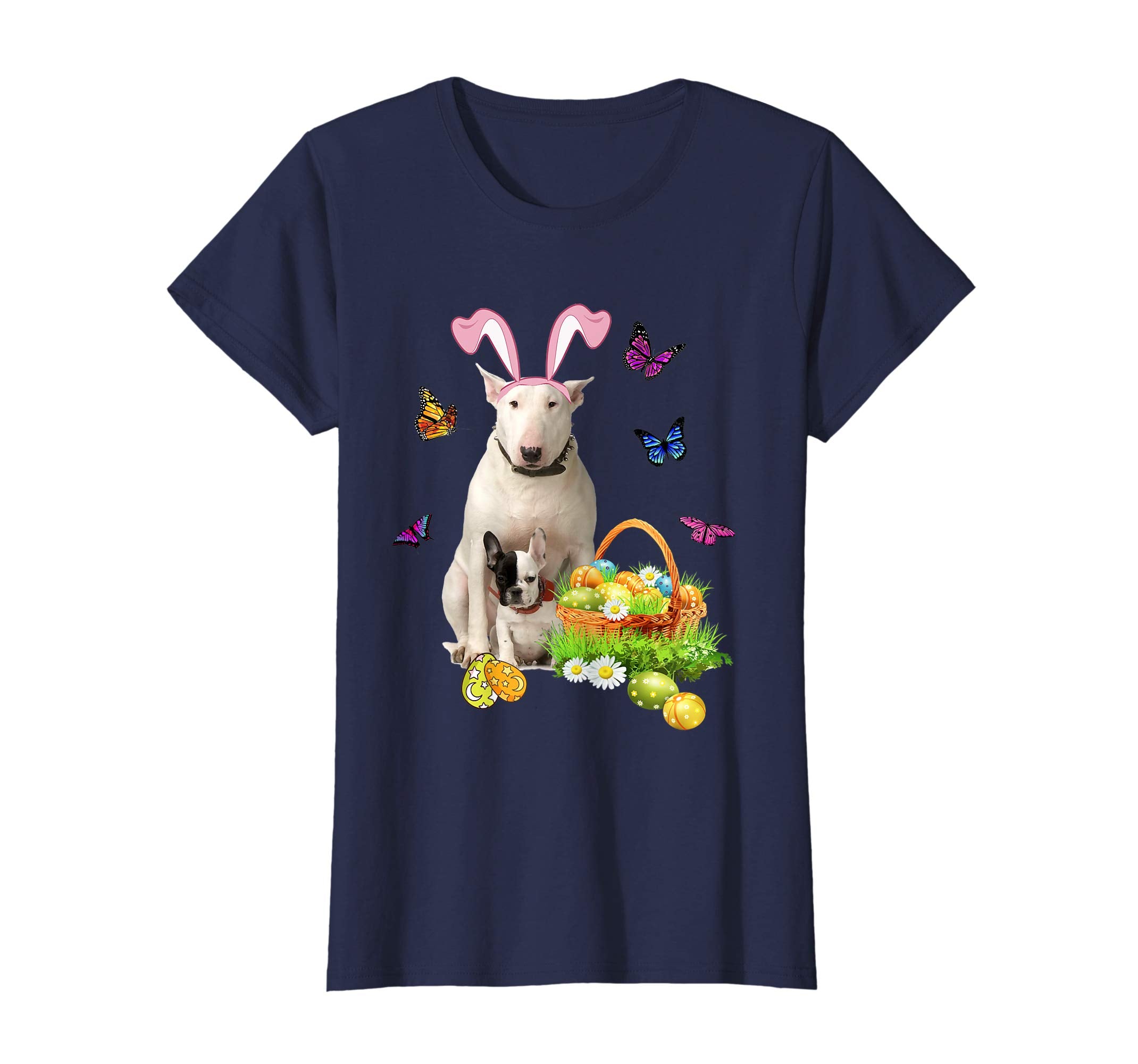 Bull Terrier Bunny Hat Rabbit Easter Eggs T-Shirt