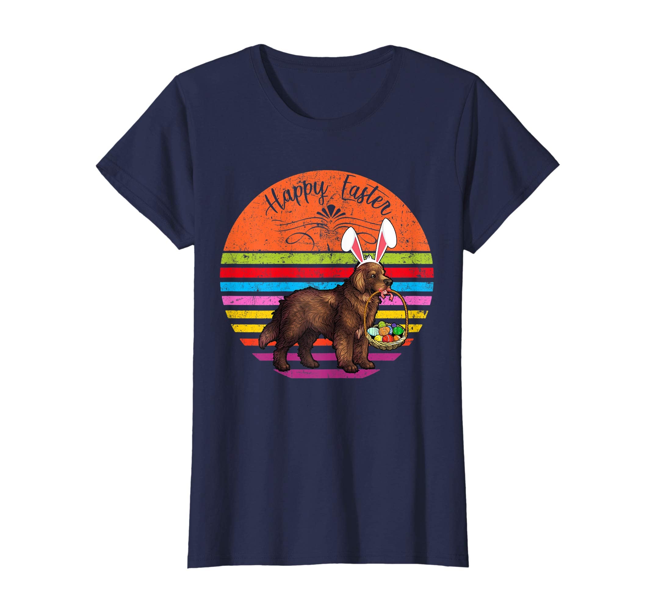 Vintage Newfoundland Dog Easter Eggs Basket T Shirt