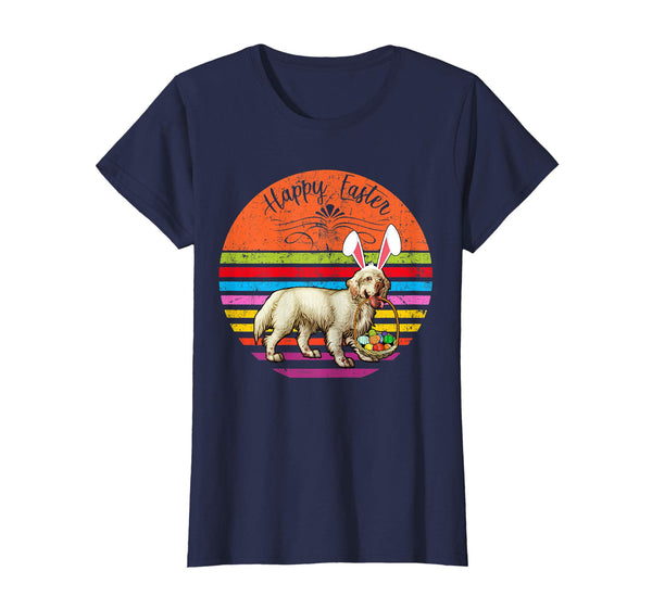 Vintage Clumber Spaniel Dog Easter Eggs Basket T Shirt