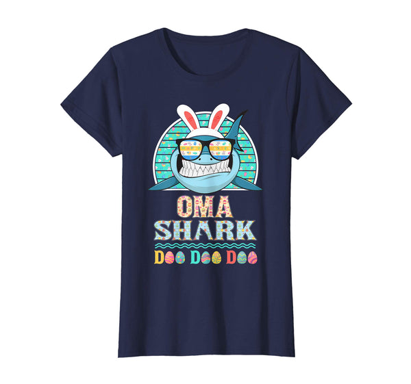 Funny Oma Shark Happy Easter Day Gift Family Shirt