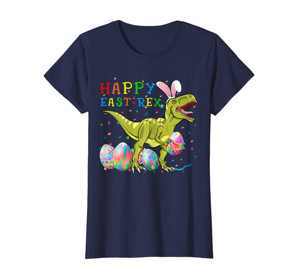 Happy East-rex T Rex Dinosaur Easter Bunny Egg Shirt Kids