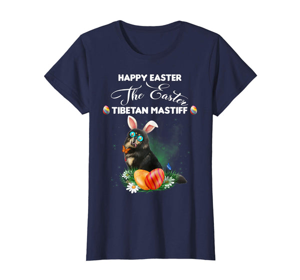 Tibetan Mastiff Dog Sunglass Bunny Happy Easter Day Tshirt