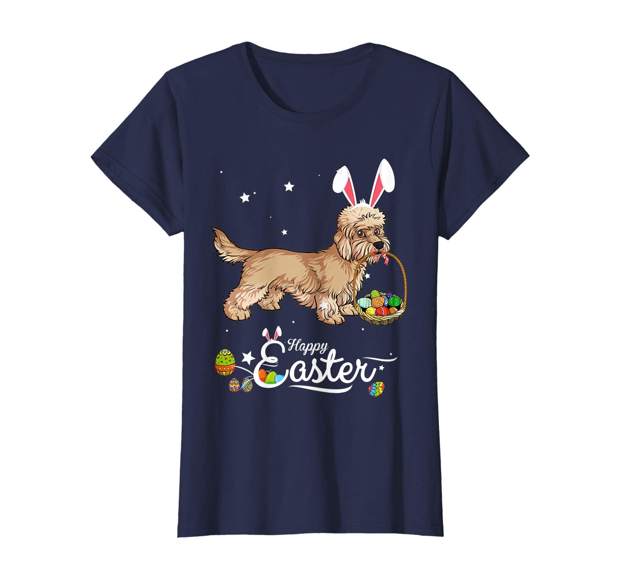 Dandi Dinmont Dog With Bunny Hat Easter Costume T Shirt