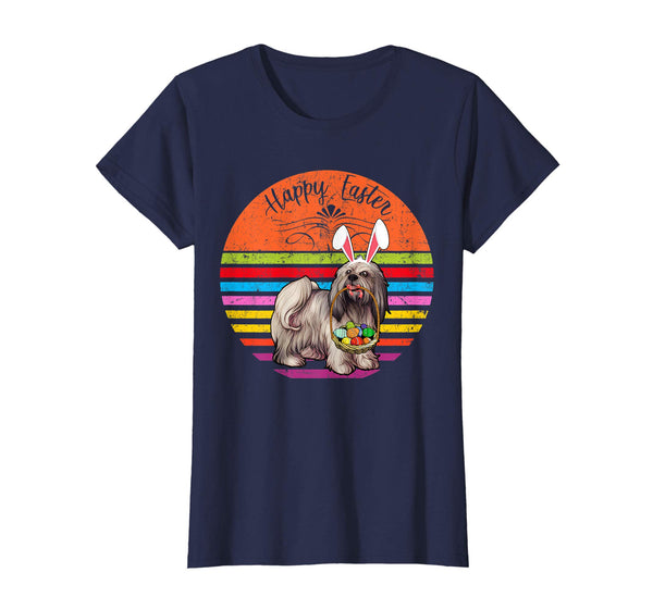 Vintage Lhasa Apso Dog Easter Eggs Basket T Shirt