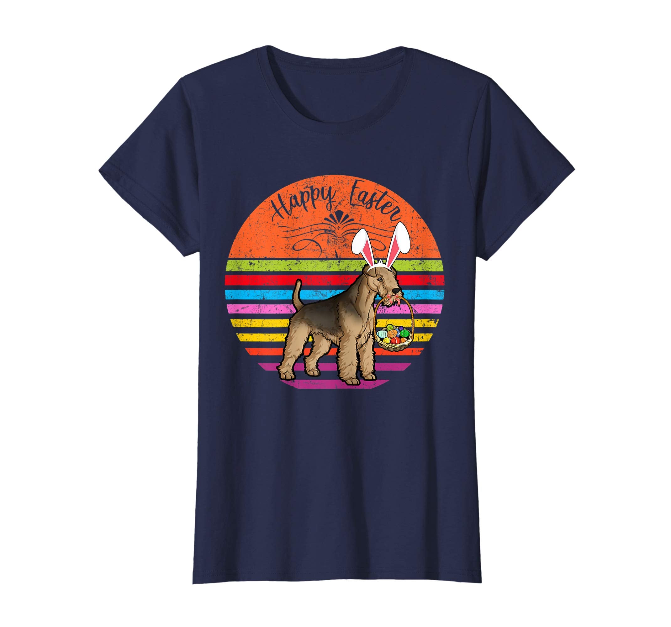 Cute Lakeland Dog With Bunny Hat Happy Easter Eggs T Shirt