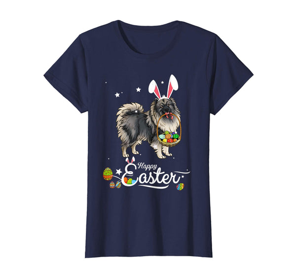 Keeshond Dog With Bunny Hat Easter Costume T Shirt