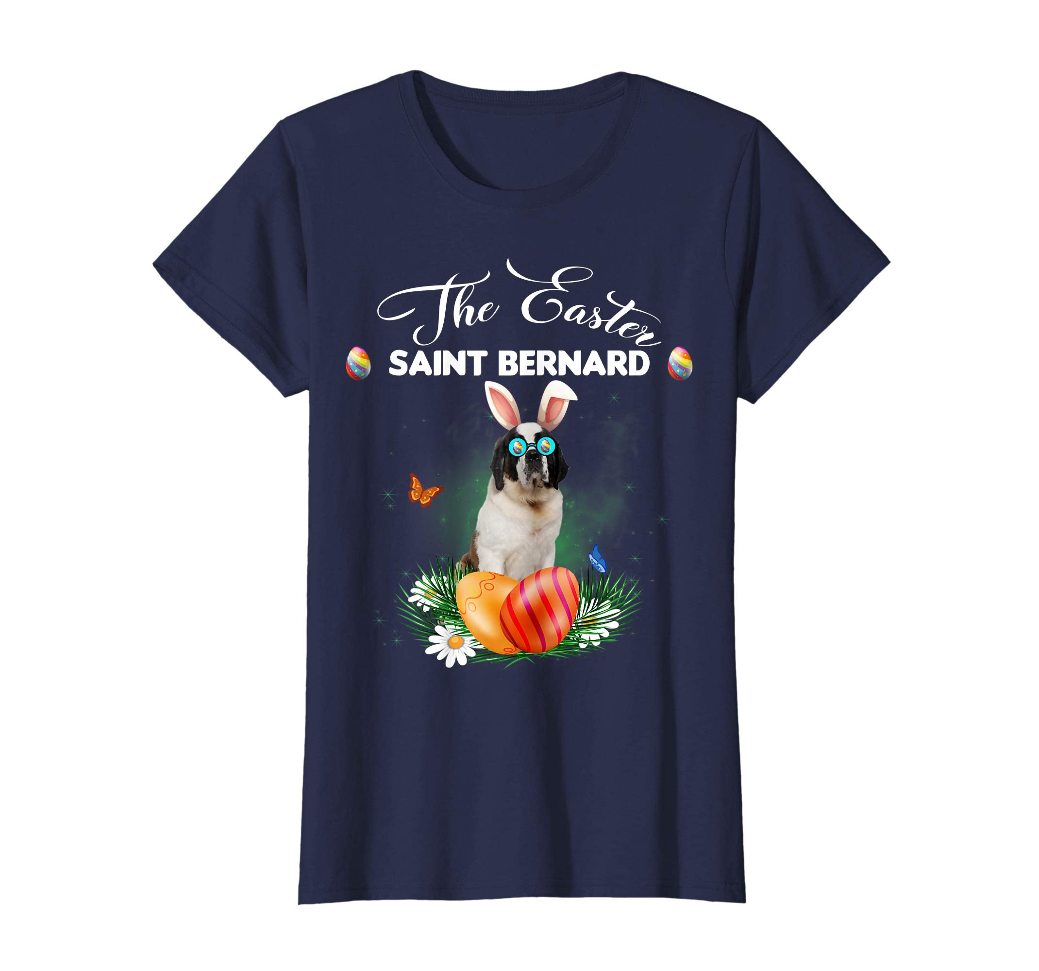 Saint Bernard Bunny Easter Day Dog Gifts T-Shirt