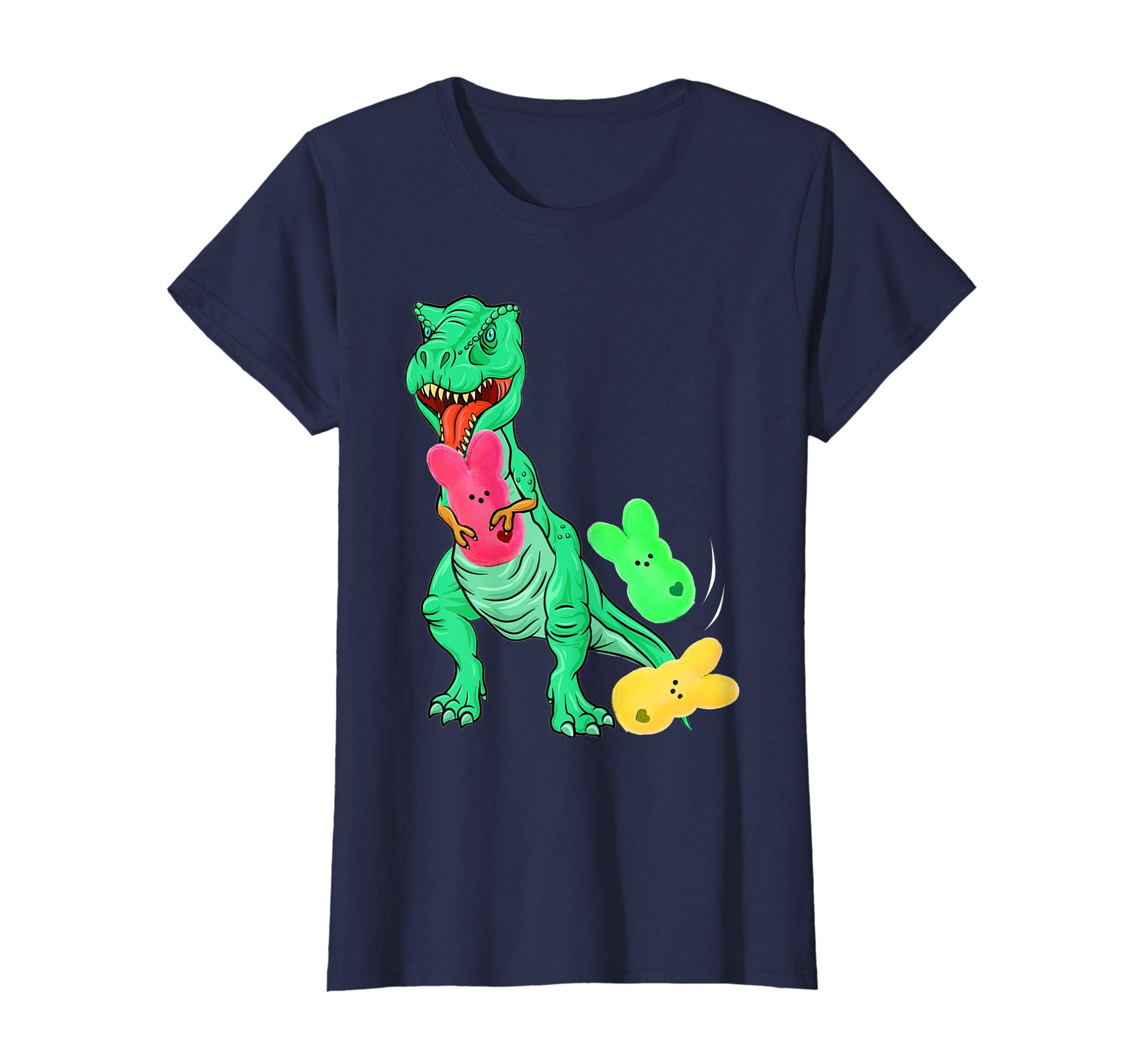 Dinosaur T-rex Eat Bunny Peeps-Happy Easter Day Shirt