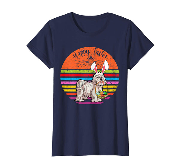 Cute Maltese Dog With Bunny Hat Happy Easter Eggs T Shirt