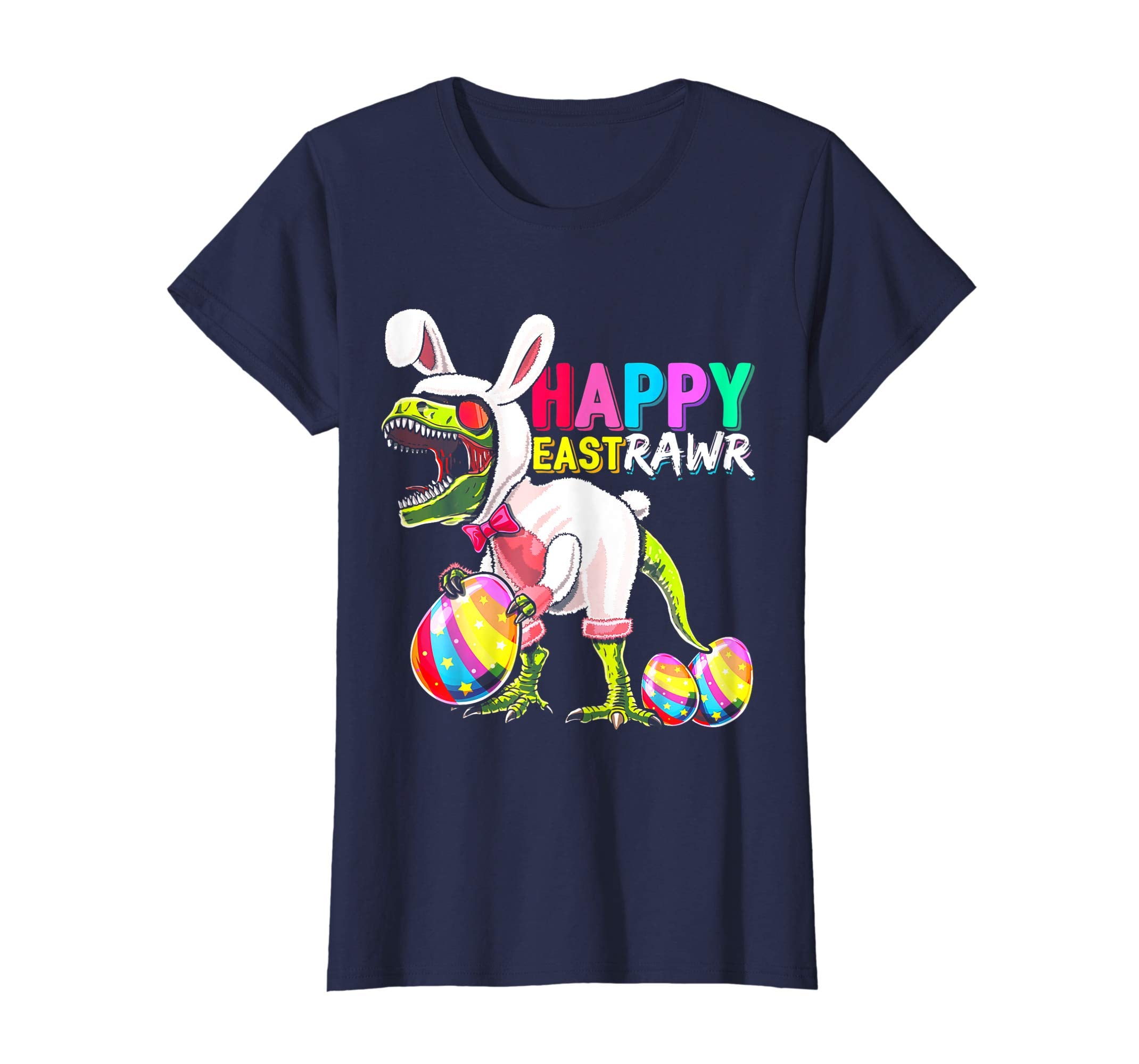 Happy Eastrawr T Rex Dinosaur Easter Bunny Egg Shirt Kids