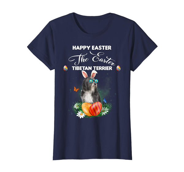 Tibetan Terrier Dog Sunglass Bunny Happy Easter Day Tshirt