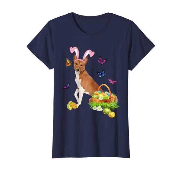 Basenji Bunny Hat Rabbit Easter Eggs T-Shirt