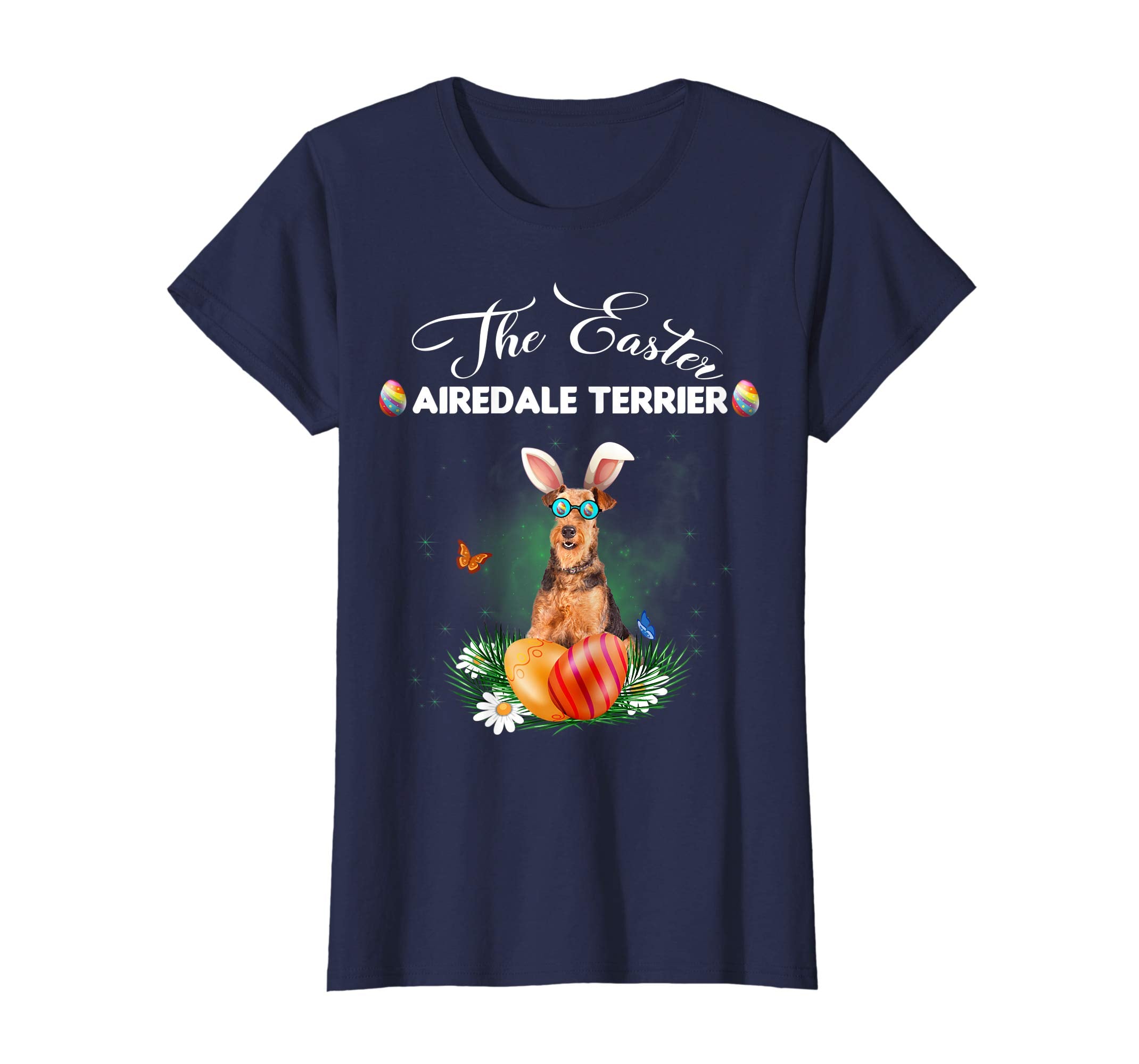 Airedale Terrier Bunny Easter Day Dog Gifts T-Shirt