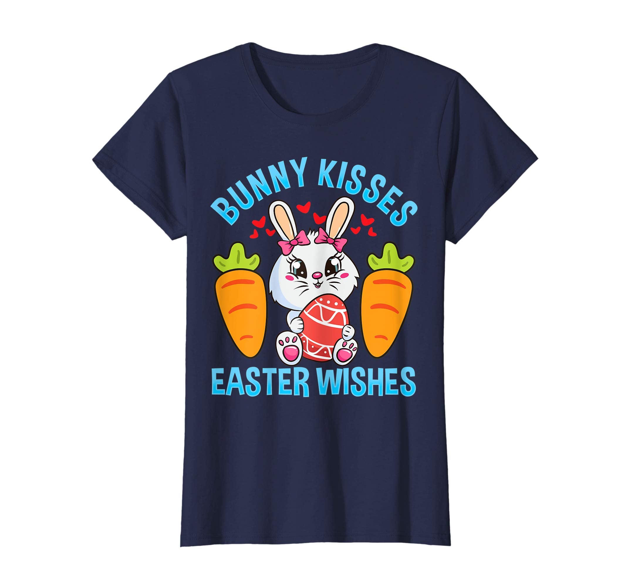 Bunny Kisses Easter Wishes T-Shirt Girls Easter Bunny Gift