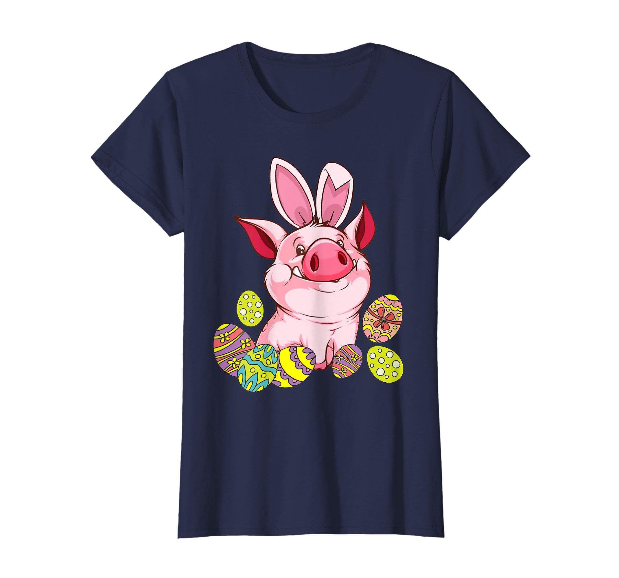Pig And Bunny Rabbit Hat Playing Easter Eggs Happy Day Shirt