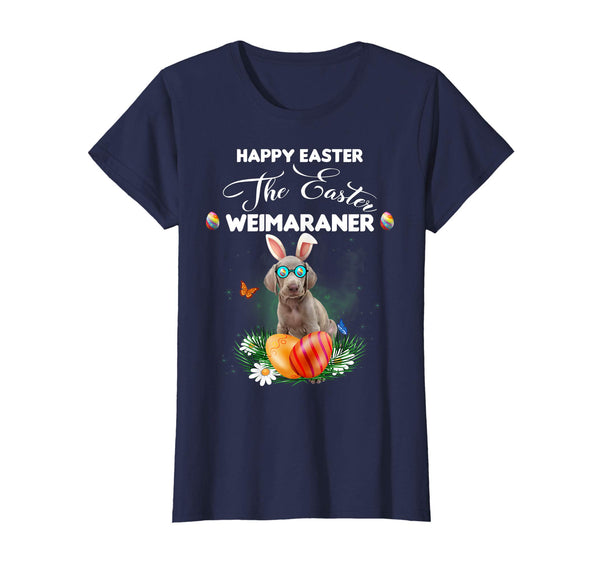 Weimaraner Dog Sunglass Bunny Happy Easter Day Tshirt