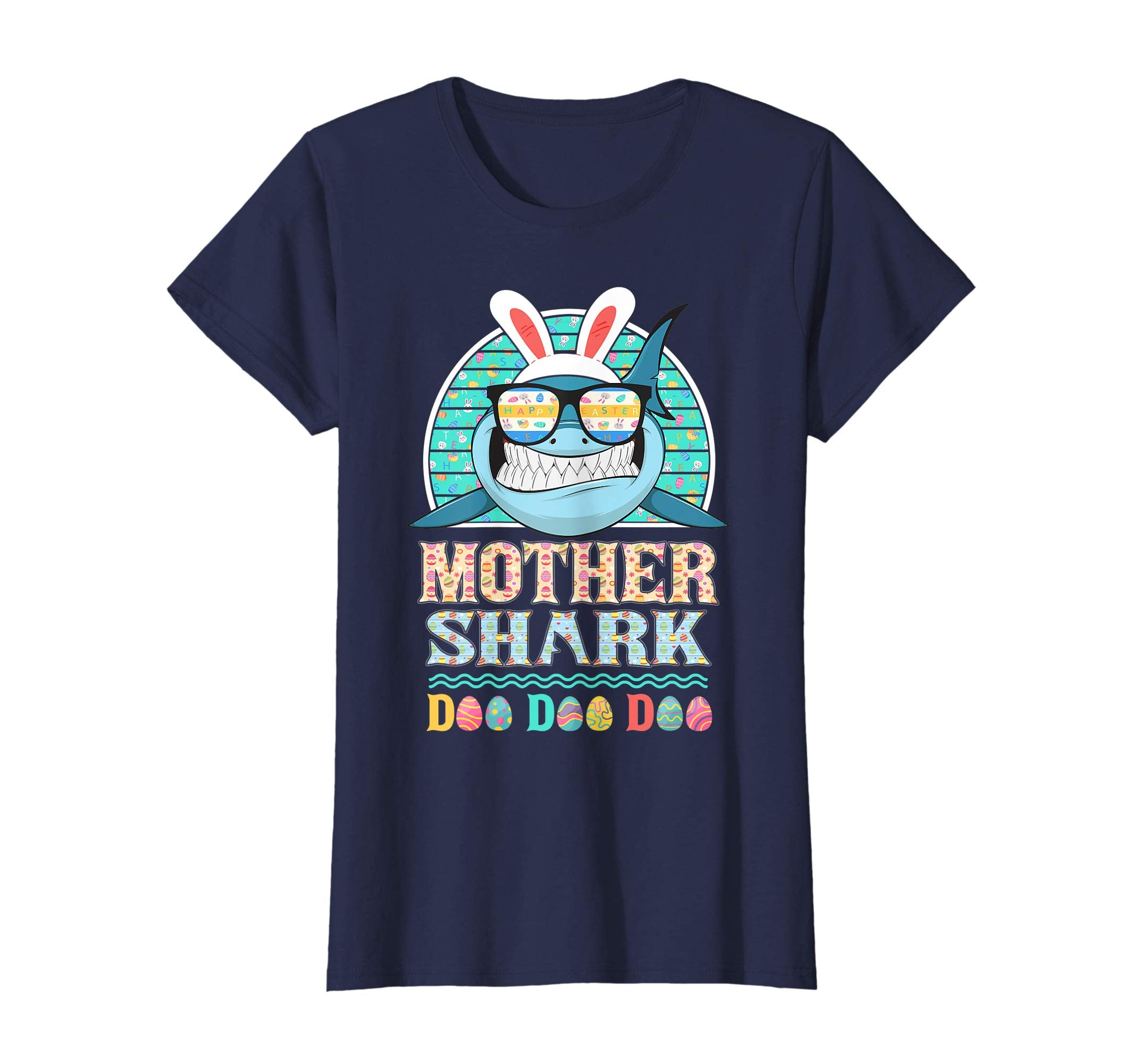 Funny Mother Shark Happy Easter Day Gift Family Shirt
