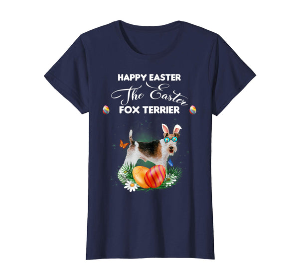 Fox Terrier Dog Sunglass Bunny Happy Easter Day Tshirt