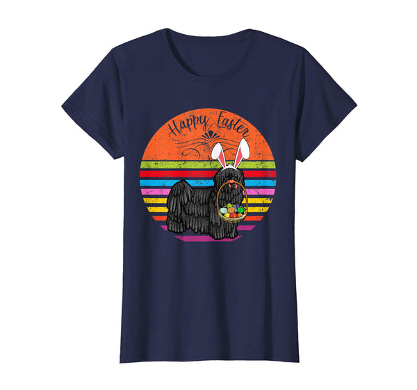 Cute Puli Dog With Bunny Hat Happy Easter Eggs T Shirt