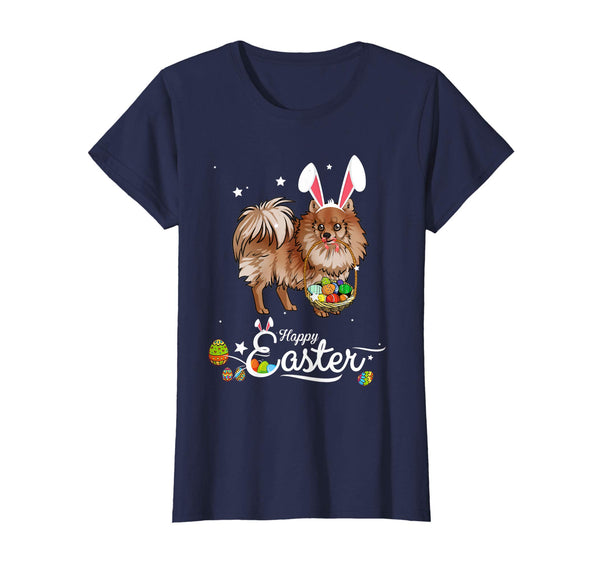 Pomeranian Dog With Bunny Hat Easter Costume T Shirt