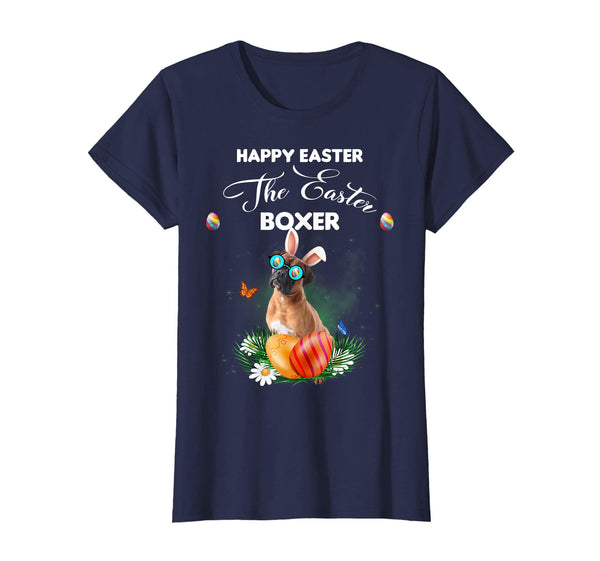 Boxer Dog Sunglass Bunny Happy Easter Day Tshirt