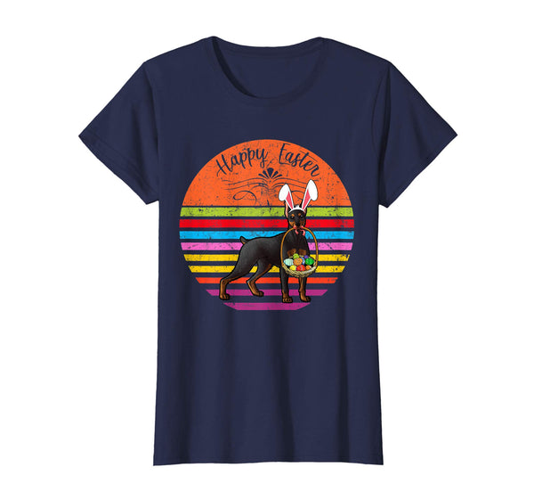 Vintage Doberman Pinscher Dog Easter Eggs Basket T Shirt