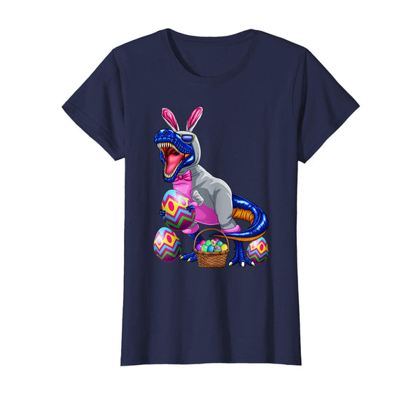 Easter T Rex Dinosaur Shirt Kids Boys Bunny Basket Eggs