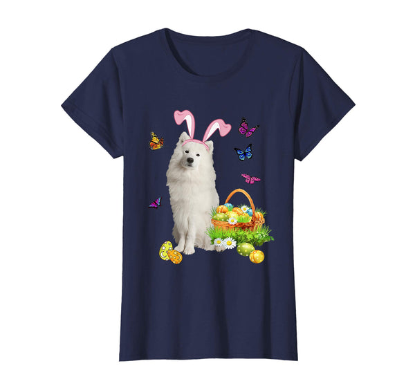 Samoyed Bunny Hat Rabbit Easter Eggs T-Shirt