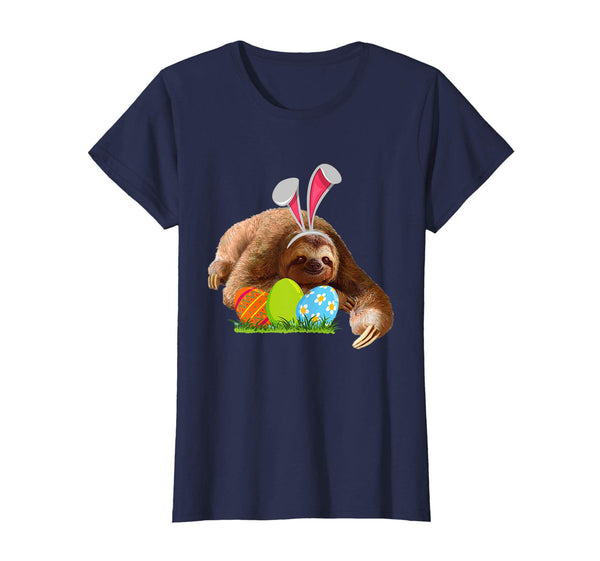 Cute Bunny Ears Sloth Easter Day Tee Egg Hunt T-Shirt Gifts