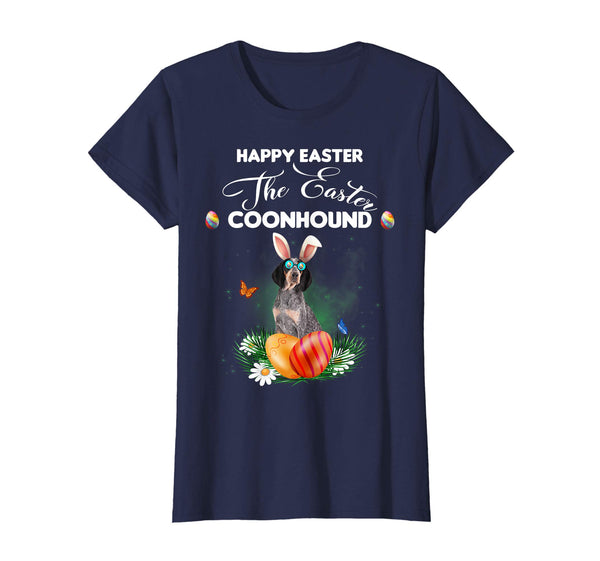 Coonhound Dog Sunglass Bunny Happy Easter Day Tshirt