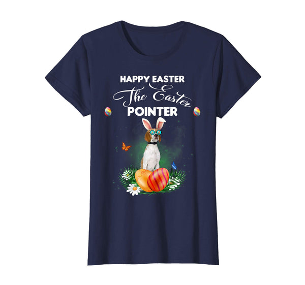 Pointer Dog Sunglass Bunny Happy Easter Day Tshirt