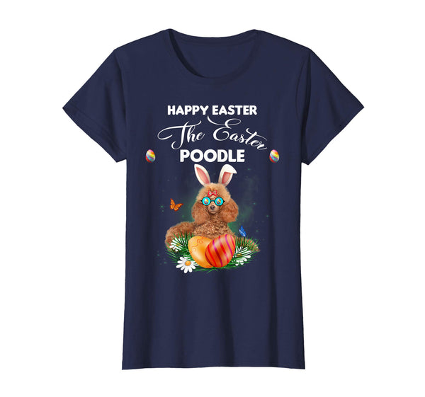 Poodle Dog Sunglass Bunny Happy Easter Day Tshirt