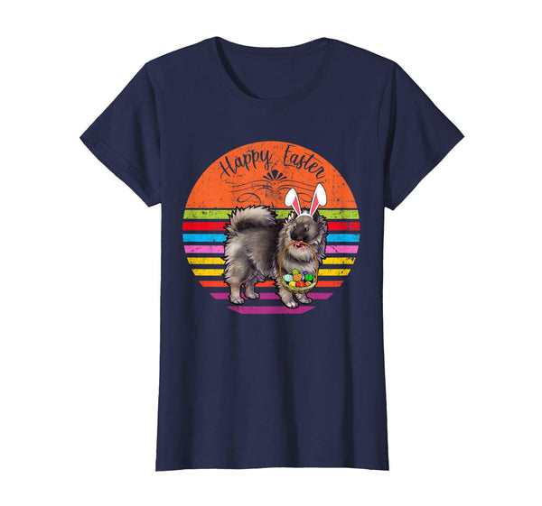 Vintage Keeshond Dog Easter Eggs Basket T Shirt