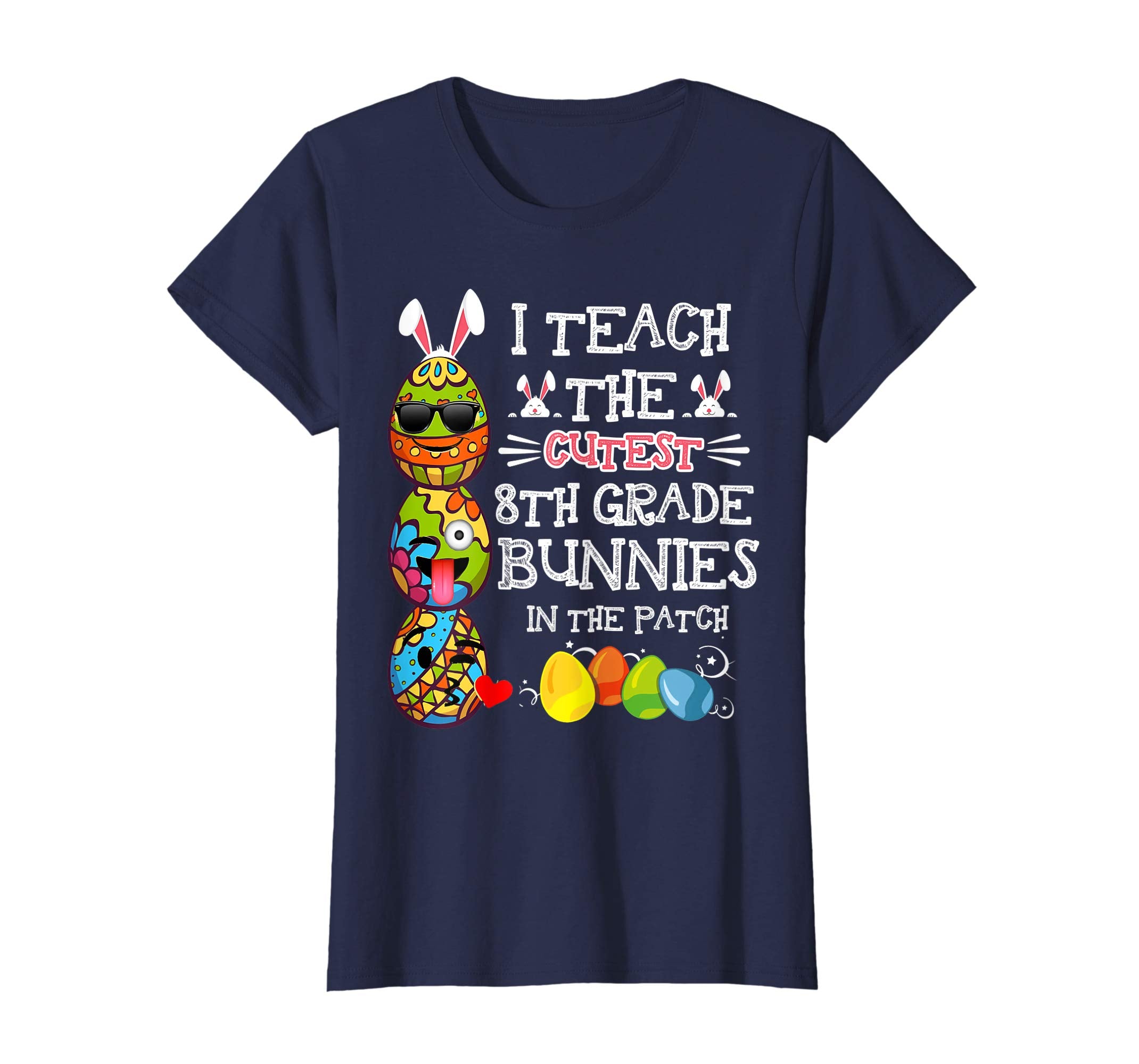 Easter 8th Grade Teacher T Shirt Easter Egg Emoji Shirt