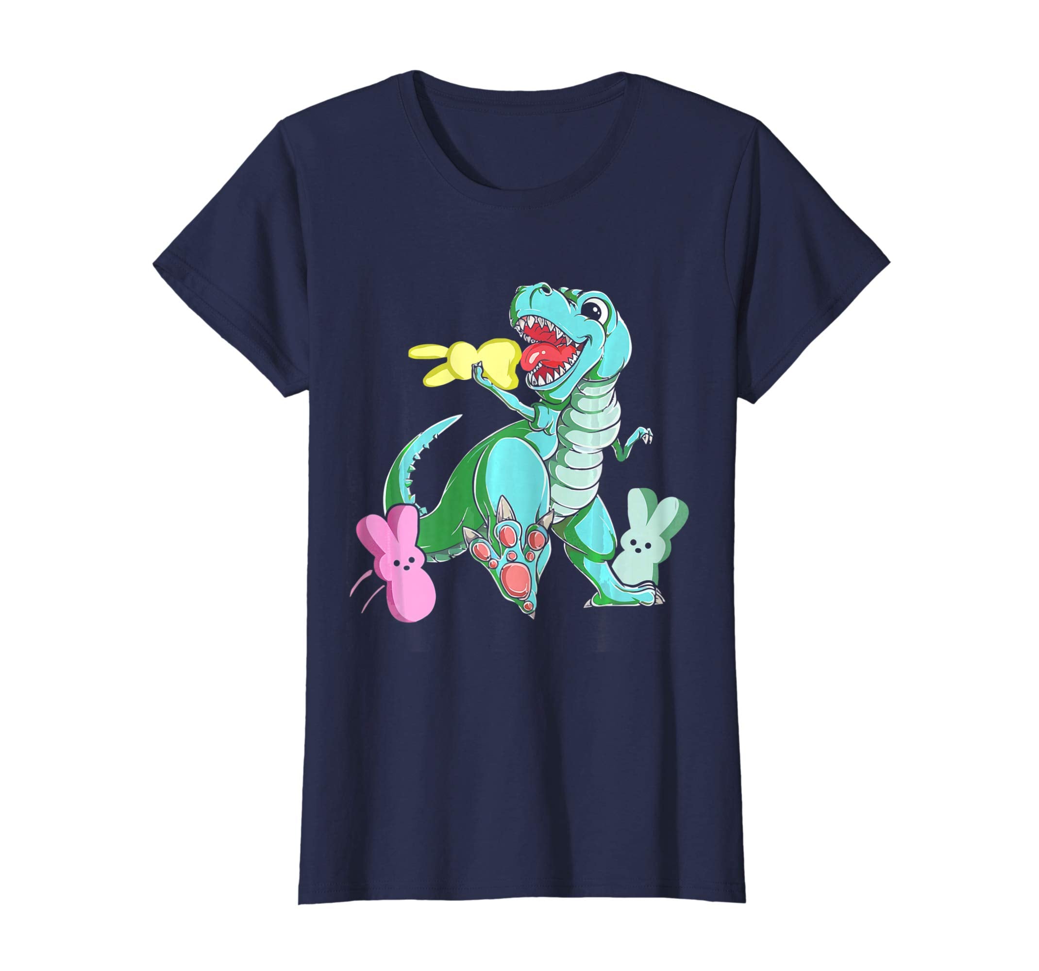 Dinosaur T-rex Eat Bunny Peeps-Happy Easter Day Shirt