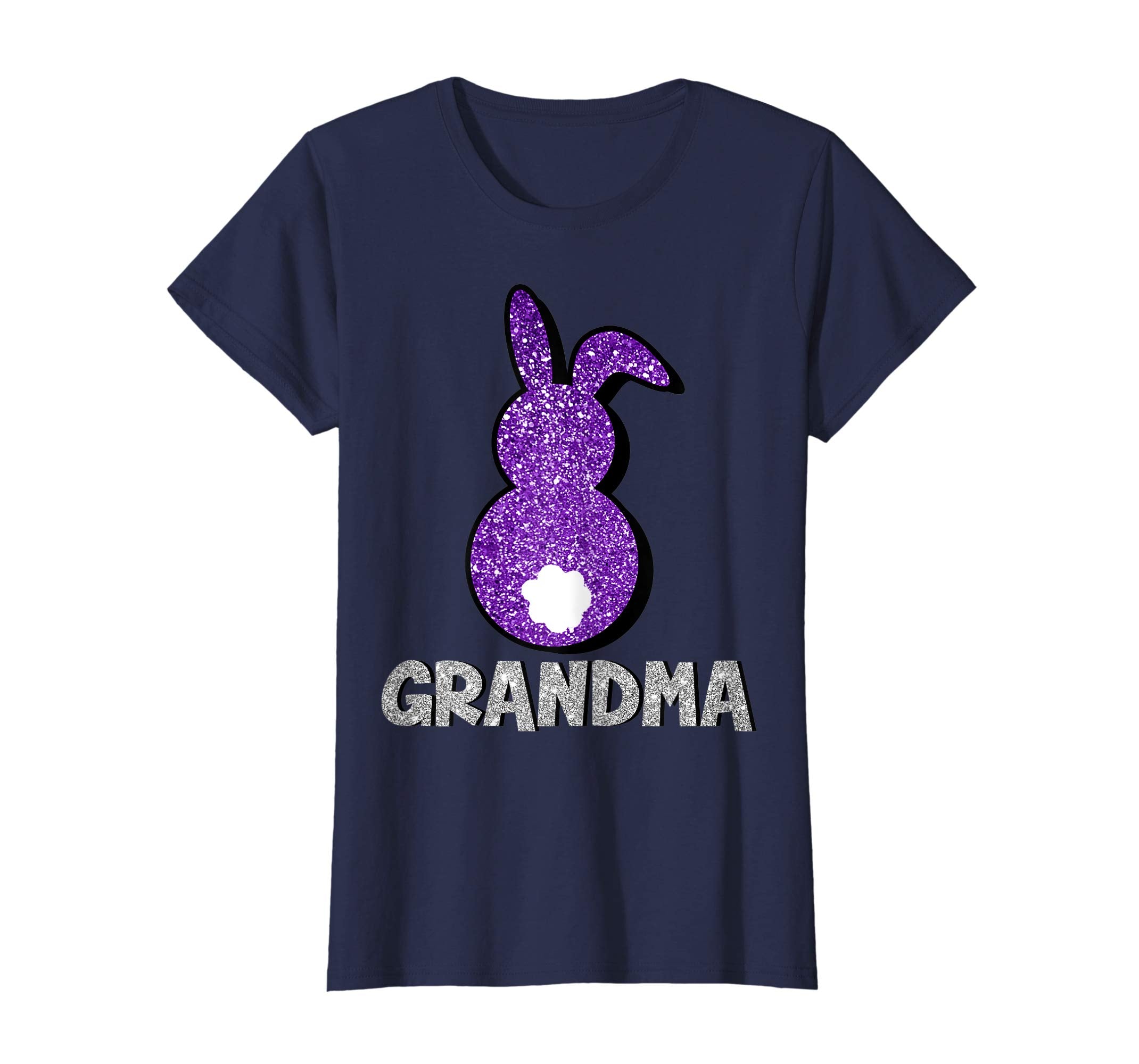 Womens Grandma Bunny With Tail Ears Matching Family Easter t-shirt