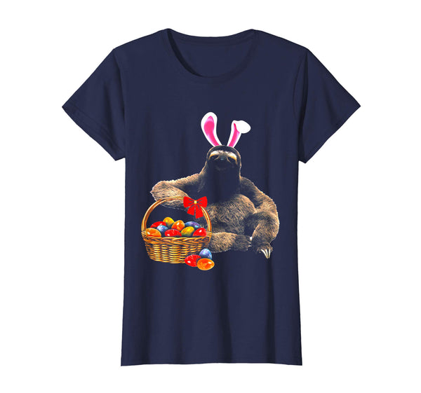 Easter Sloth Shirt Funny Sloth With Bunny Ears and Eggs