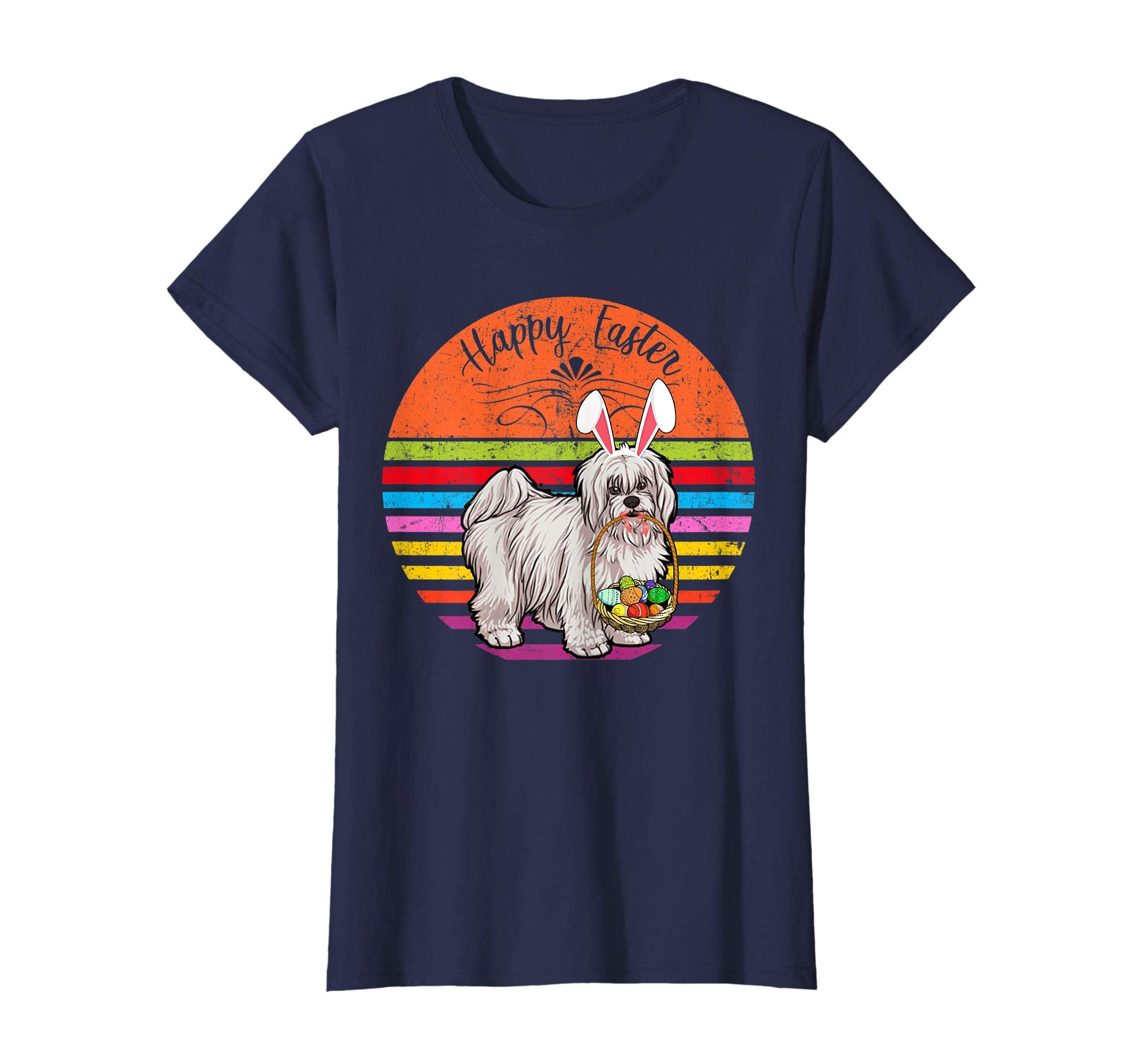 Cute Coton De Tulear Dog With Bunny Hat Easter Eggs T Shirt