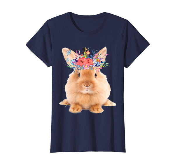 Floral Bunny Easter Womens Tshirt