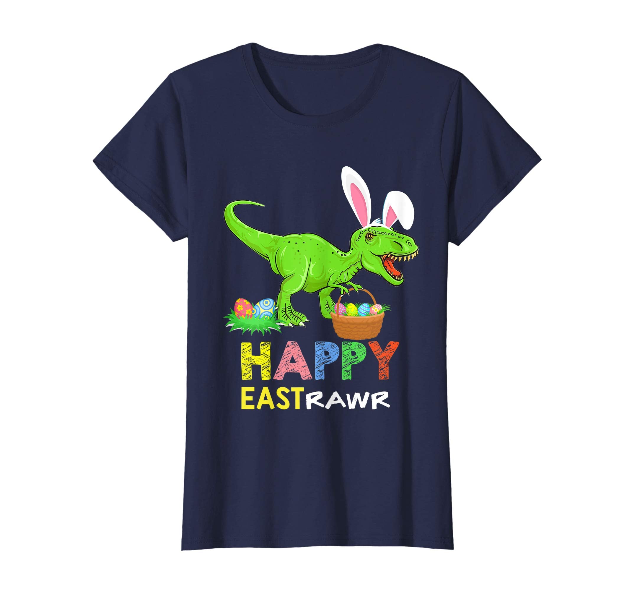 Happy Eastrawr T Rex Dinosaur Easter Bunny Egg Shirt Kids