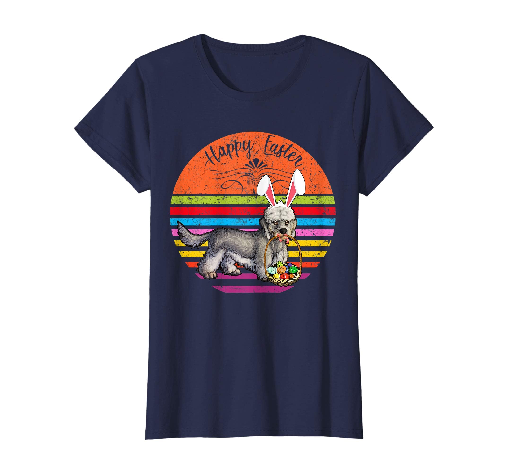 Vintage Dandi Dinmont Terrier Dog Easter Eggs Basket T Shirt